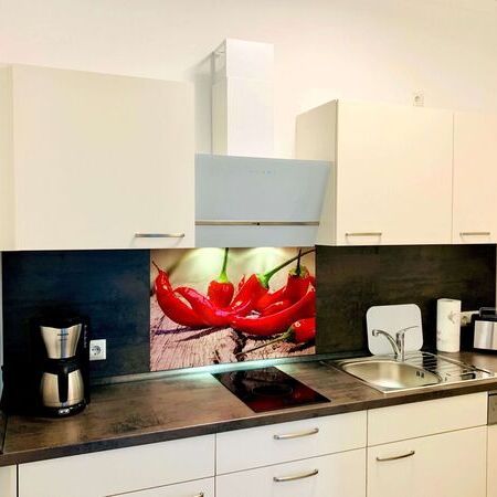 Appartement Kronenburg - Kücheninspiration mit Chilis und modernen Geräten