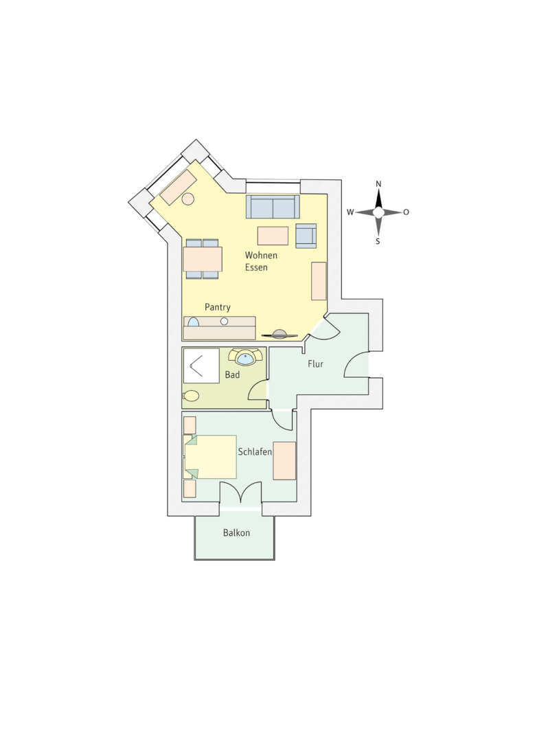 Grundriss des Appartements