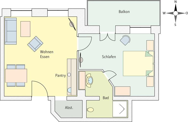 Grundriss des Appartements Flamingo