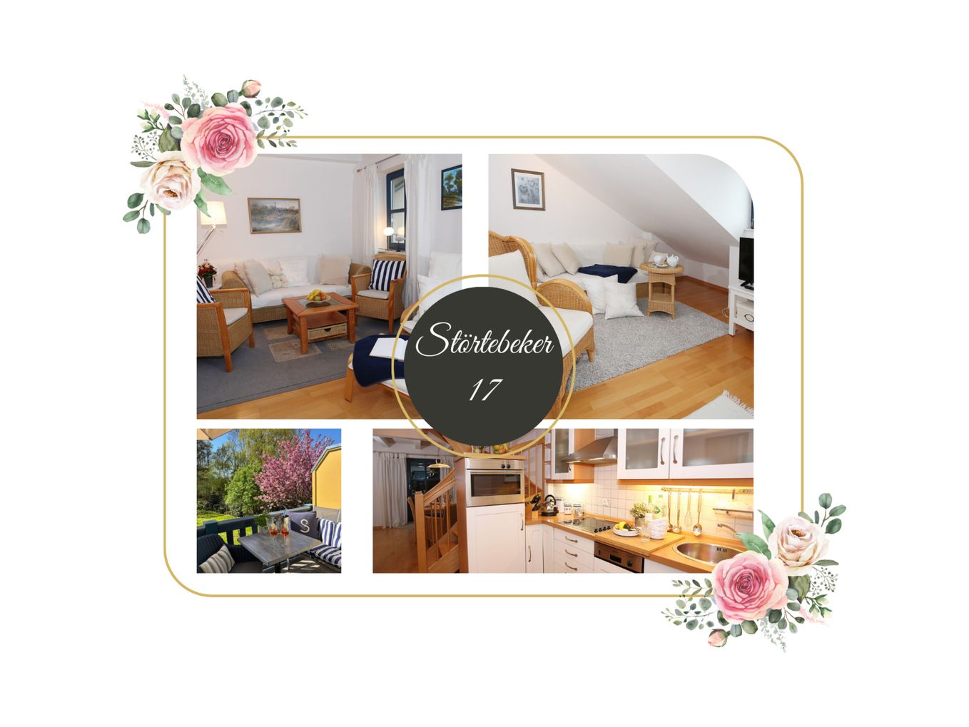 Moderne Küche mit hochwertigen Geräten und Dekoration